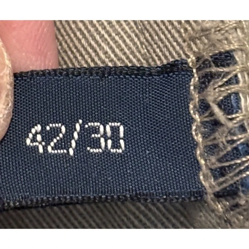 Vtg Polo Ralph Lauren 42 x 29 Khaki Cotton Twill Chino Pants/ Pleated & Cuffed